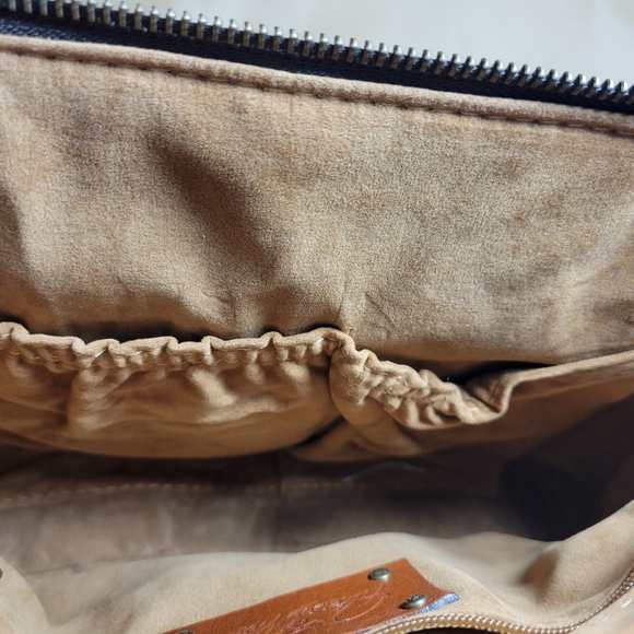 Patricia Avellino Crossbody Tan Heritage Full Grain Leather Bag Antique Brass - Picture 9 of 14